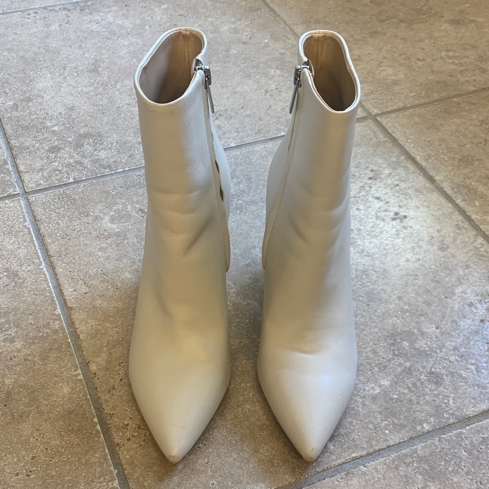 Marc Fisher Off-White Ankle Booties